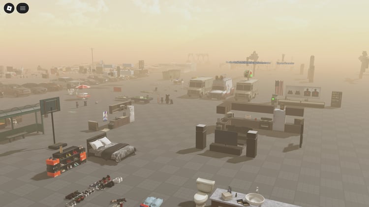 Furniture and decor props in a Roblox asset pack