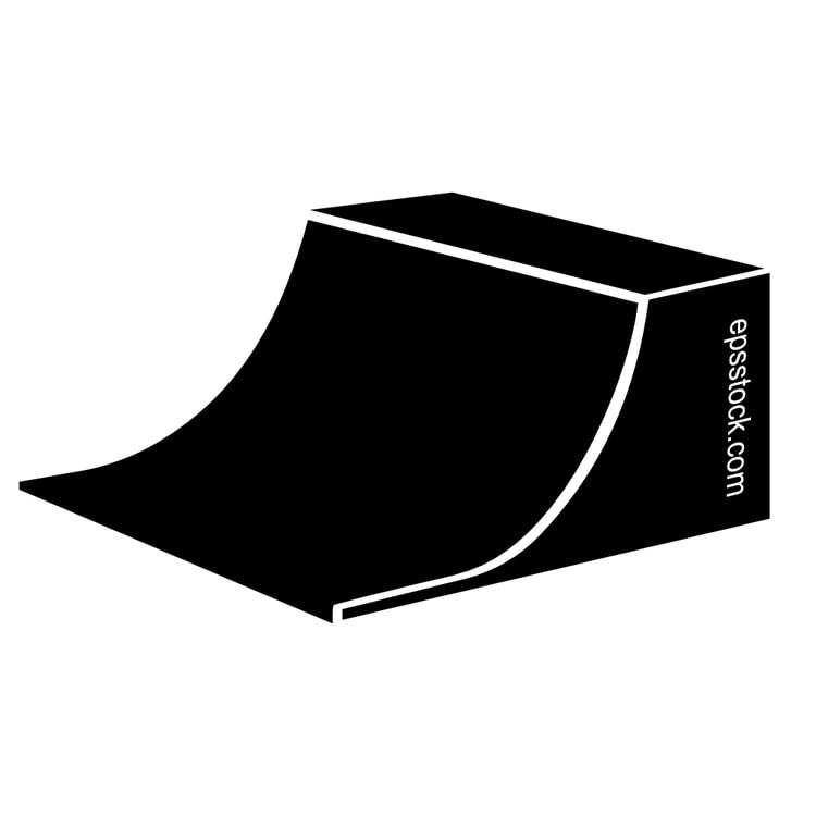 Quarter pipe skate ramp