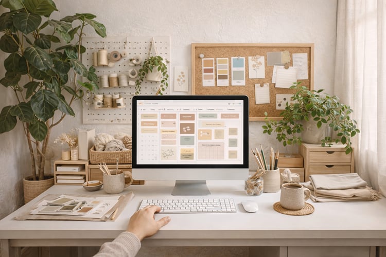 Desk in craft room