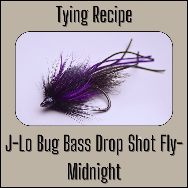 Tying recipe for the Midnight J-Lo Bug bass drop shot fly designed by Matt Campbell.