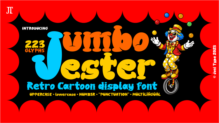 Jumbo Jester - retro cartoon display font