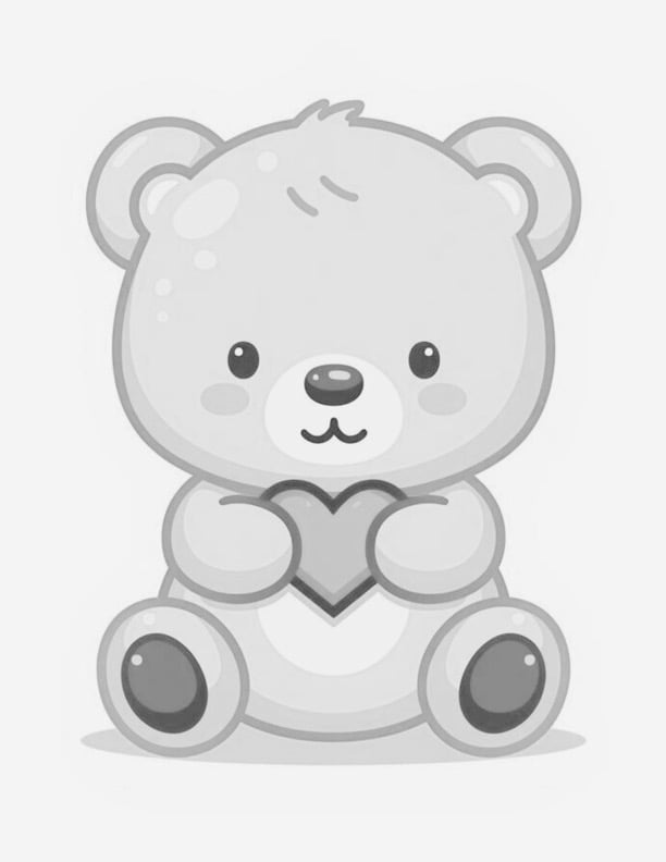 Printable Valentine's Day teddy bear coloring page for kids, classrooms, homeschool, and calm-down activities