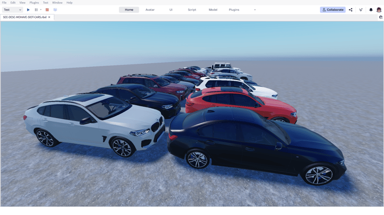 Detailed drivable luxury cars in a Roblox collection