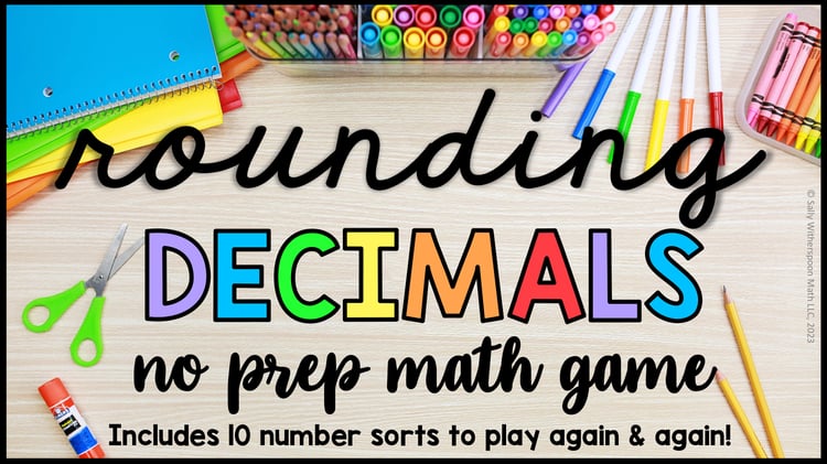5th Grade Practice Rules Review Round Decimals on a Number Line Place Value Game