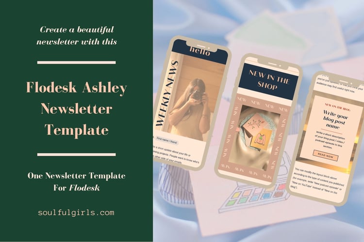 Flodesk Ashley Newsletter Template. Cover.