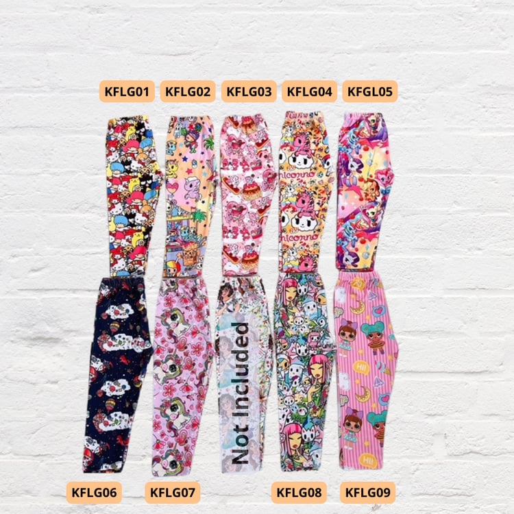 Cute fantasy-themed girls leggings with soft dri-fit fabric