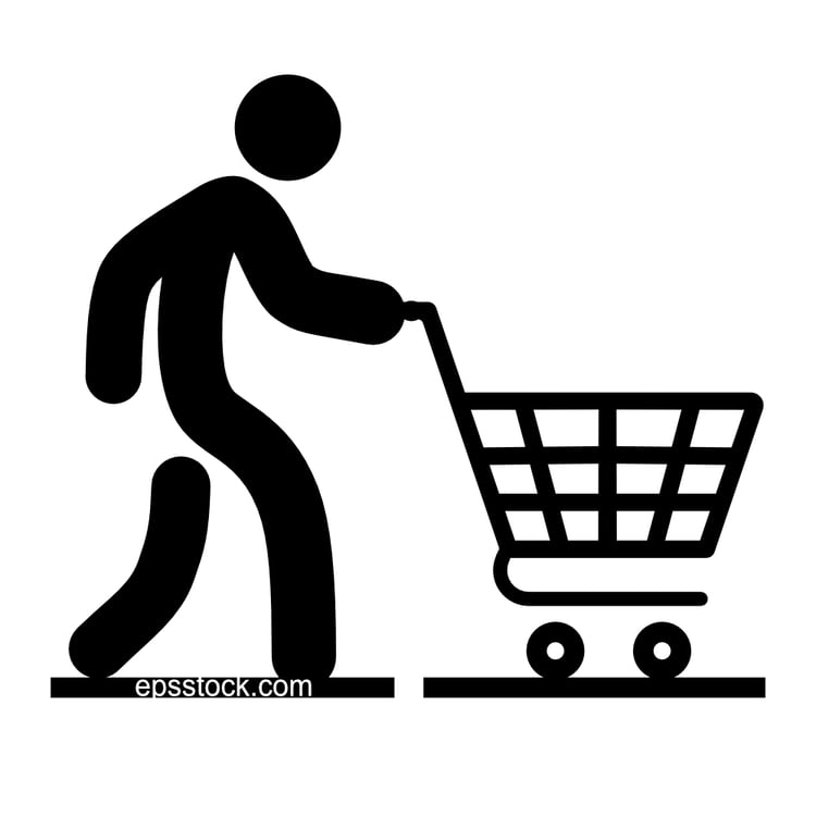 a man with Shopping cart