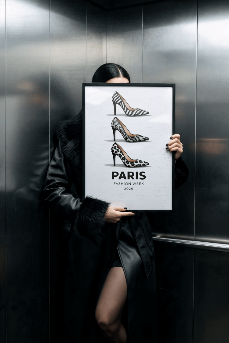 paris fashion week poster, paris fashion week wall art, animal print heels wall art, fashion illustration print, zebra print wall art, snake print wall art, leopard print wall art, fashion wall art, y2k wall art, y2k apartment decor, trendy chic apartment