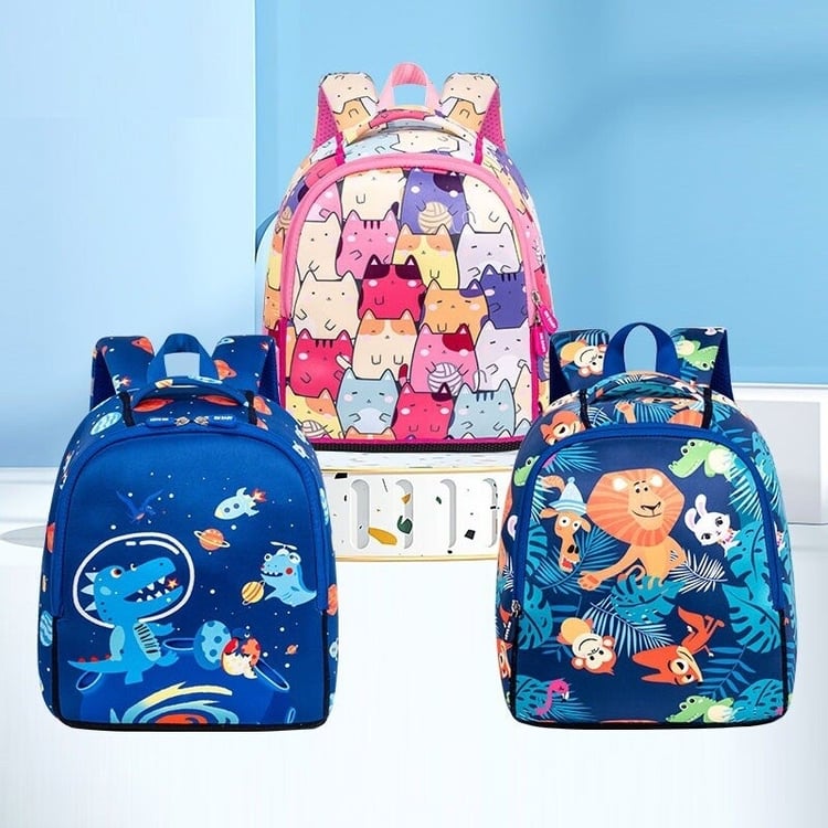Kindergarten schoolbag for kids with cute preschool design