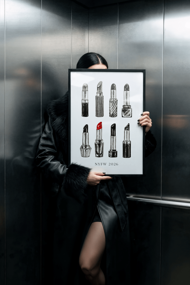 nyfw 2026 poster, fashion week wall art, lipstick illustration print, fashion illustration poster, vogue style wall art, beauty wall decor, minimalist fashion art, runway inspired print, modern fashion poster, fashion studio decor, digital download wall a