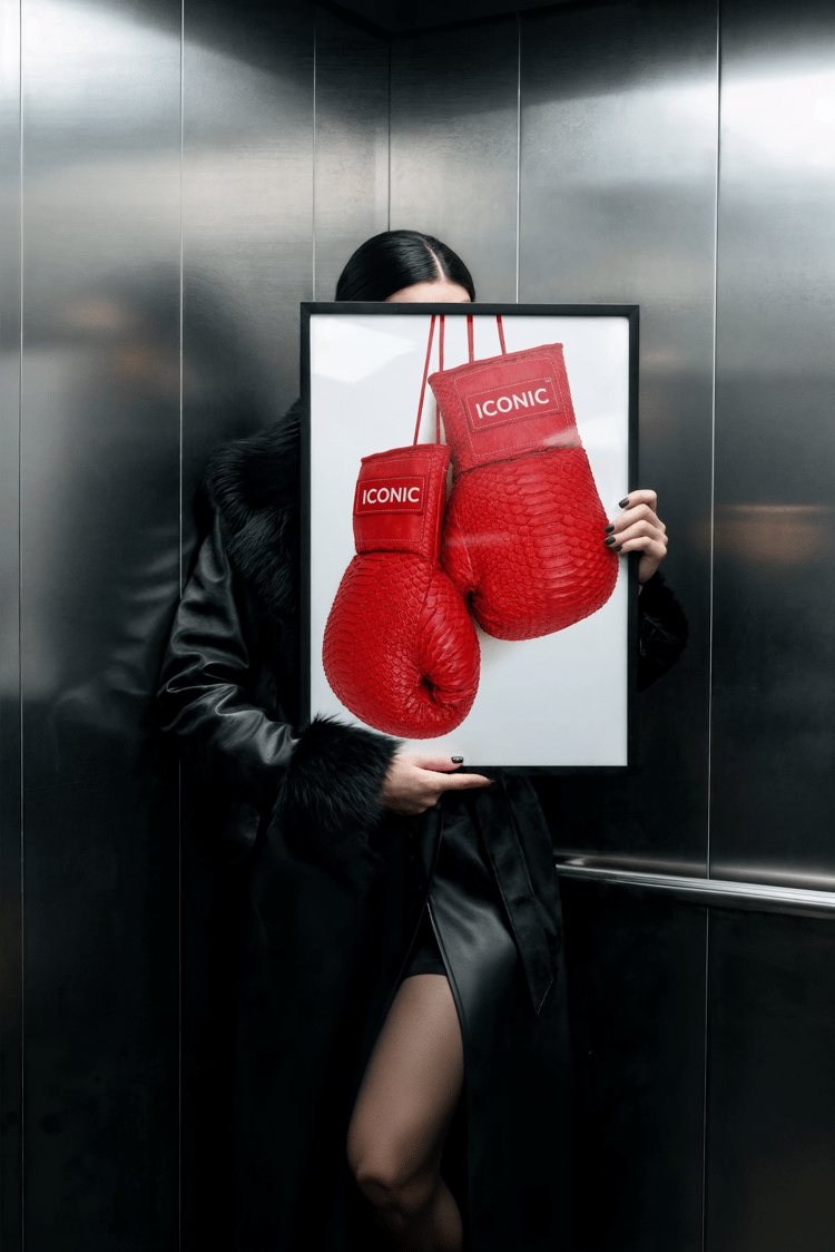 red boxing gloves wall art, iconic wall art print, fashion boxing poster, bold statement wall art, feminine power decor, home gym wall art, printable fashion poster, modern wall art digital download, red aesthetic wall art, luxury style wall art, motivati