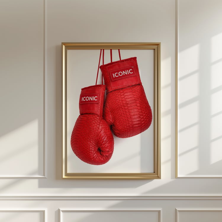 red boxing gloves wall art, iconic wall art print, fashion boxing poster, bold statement wall art, feminine power decor, home gym wall art, printable fashion poster, modern wall art digital download, red aesthetic wall art, luxury style wall art, motivati