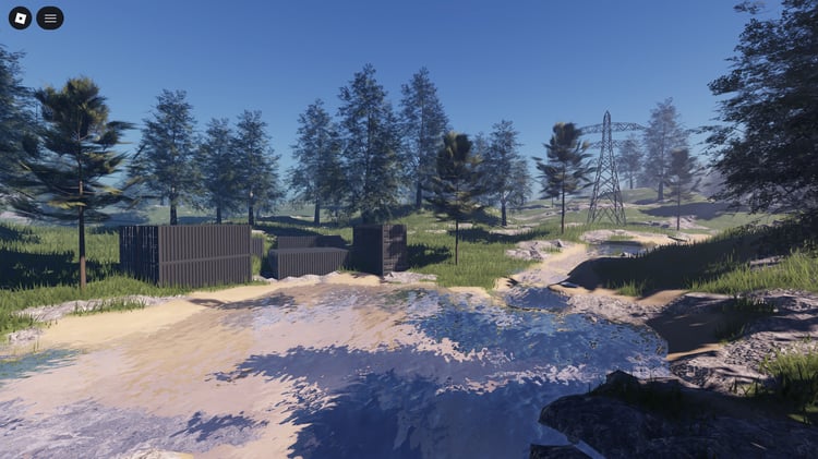 Roblox strategic forest map with wide terrain