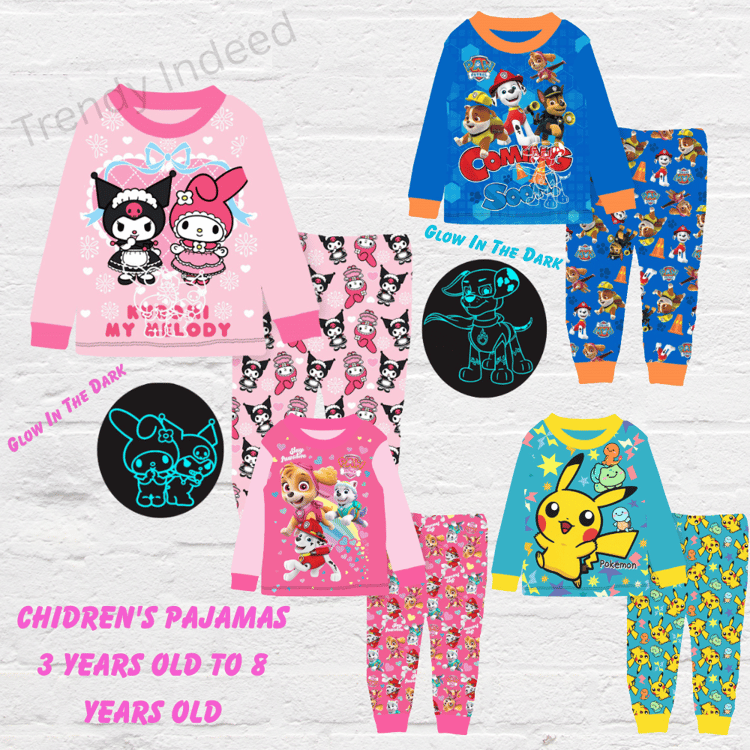 Kids cartoon-inspired pajamas for ages 3 to 8