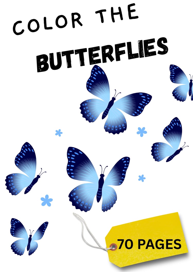 butterfly coloring book, printable coloring pages PDF, adult coloring butterflies,