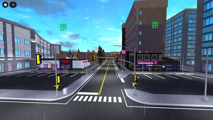 Enterable buildings with interiors in roleplay map