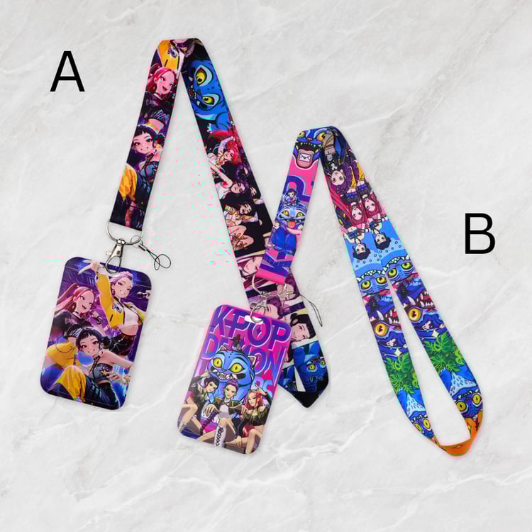 Demon hunter style Kpop lanyard and ID card holder for students