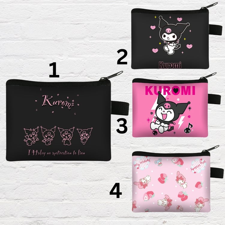 Kids cartoon-inspired wallet with Kuromi and Melody design