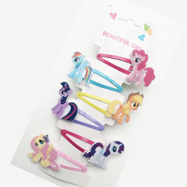 Girls hair tie set with colorful cartoon-inspired design