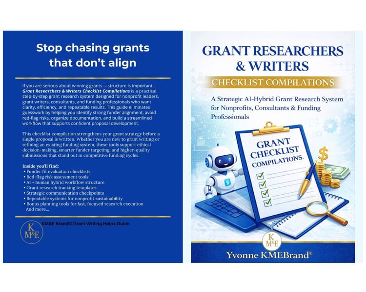 grant research checklist grant writing checklist grant screening checklist grant alignment tool grant risk analysis grant evaluation worksheet nonprofit grant research system AI grant writing workflow grant opportunity tracker grant pipeline management grant decision worksheet grant proposal preparation checklist how to evaluate grant opportunities grant readiness assessment grant funding strategy guide nonprofit grant planning tool consultant grant workflow system grant writing templates and worksheets ethical AI grant writing grant research prompts grant fit analysis tool grant prioritization checklist grant writer toolkit grant application planning workbook how to avoid grant rejection grant compliance checklist grant research system for consultants nonprofit funding workflow grant strategy guide grant opportunity comparison tool