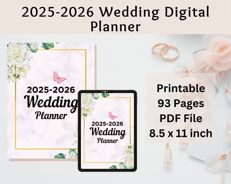 Instant download wedding planner for budgets and timelines