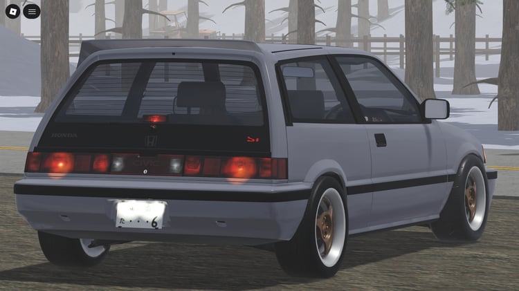 Detailed Roblox model of a 1984 Honda Civic Si parked in scene