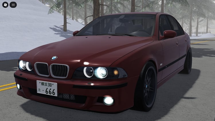 Realistic 2003 BMW E39 M5 parked on Roblox map