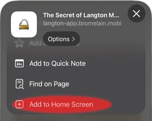 How to install the Langton Manor Universal Web App on iOS