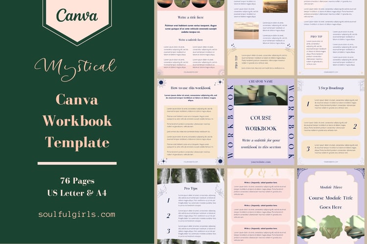 Canva Workbook Template - Mystical. Cover.