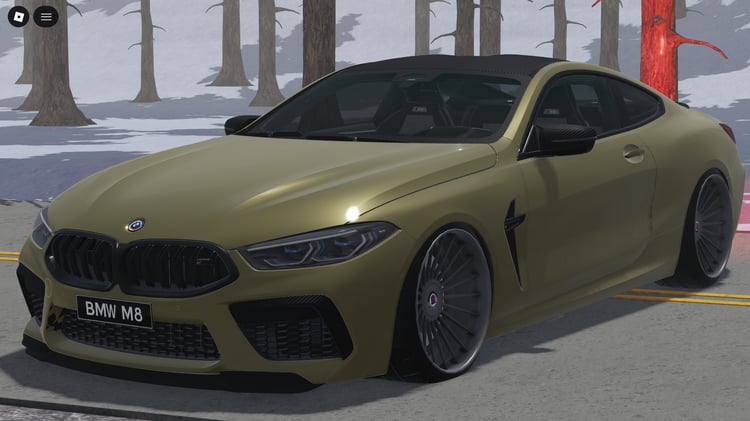 2021 BMW M8 Competition Roblox luxury performance coupe exterior view