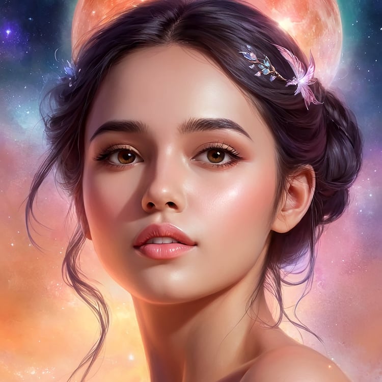 Stunning Hand-Drawn Female Face Artwork