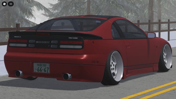 Realistic 1994 Nissan Fairlady Z32 Flush parked on Roblox map