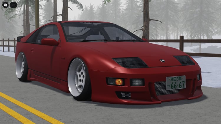 Realistic 1994 Nissan Fairlady Z32 Flush parked on Roblox map