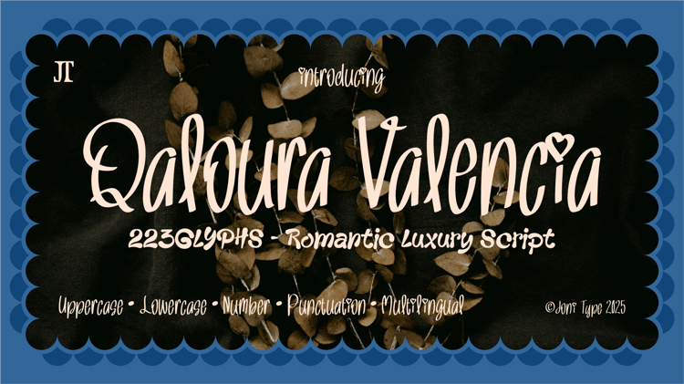 Qaloura Valencia - romantic luxury script