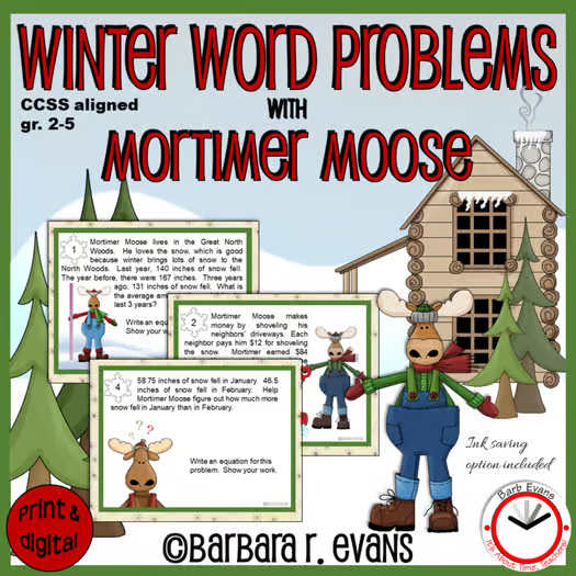 MATH WORD PROBLEM TASK CARDS: Story Problems, Math Journals