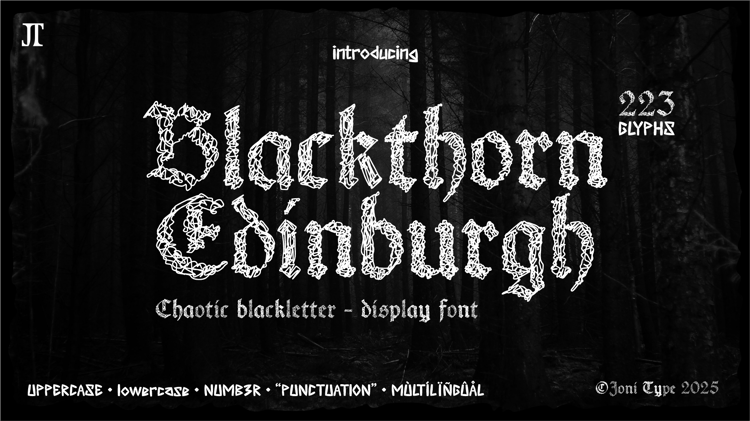 Blackthorn Edinburgh - chaotic blackletter - display font
