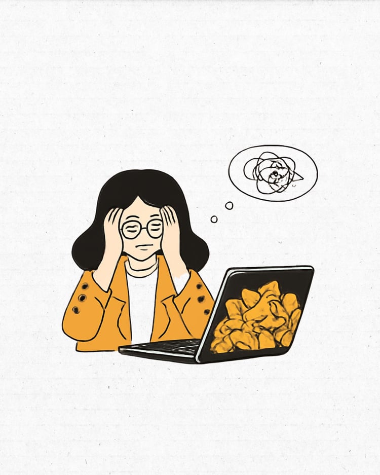Mujer cansada de tanto trabajar