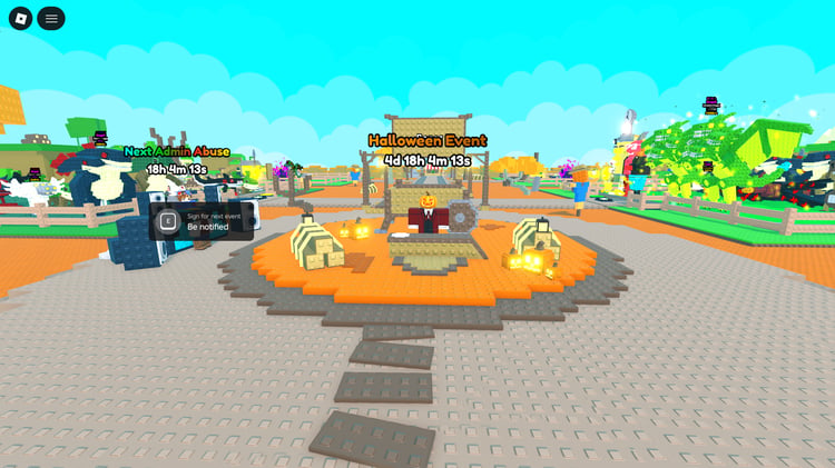 Roblox simulator game requiring setup