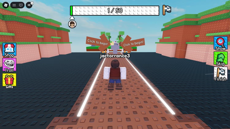 Player searching for hidden button in Roblox