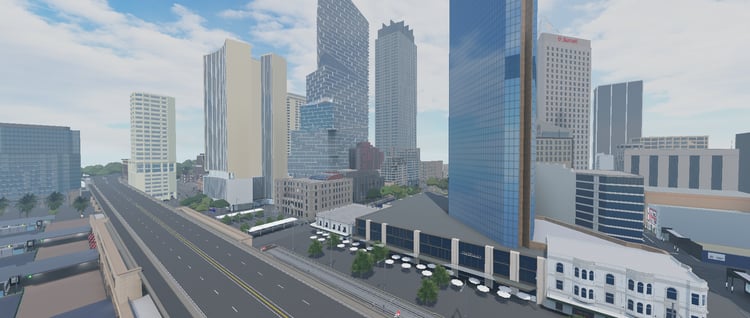 detailed urban streets in Roblox Sydney map