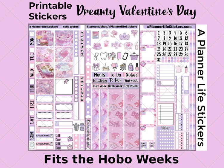 A Planner Life Stickers - Hobo Weeks Printable Stickers