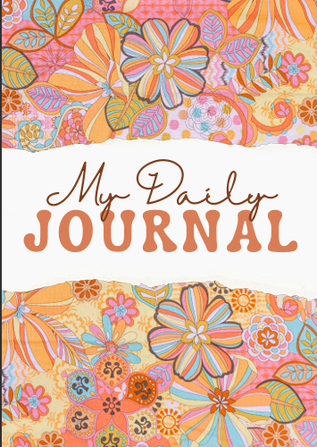 "Free printable journal cover with the words My Daily JOURNAL in clean minimalist typography – soft aesthetic design for daily reflection, gratitude, and personal growth."