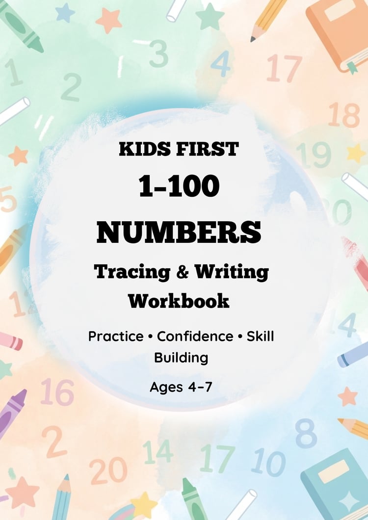Numbers 1–100 tracing and writing workbook printable PDF for preschool and kindergarten with bonus number chart and activities