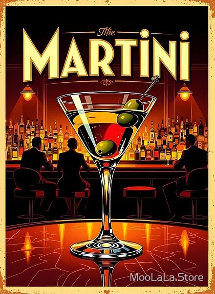 Martini 1950s cocktail poster