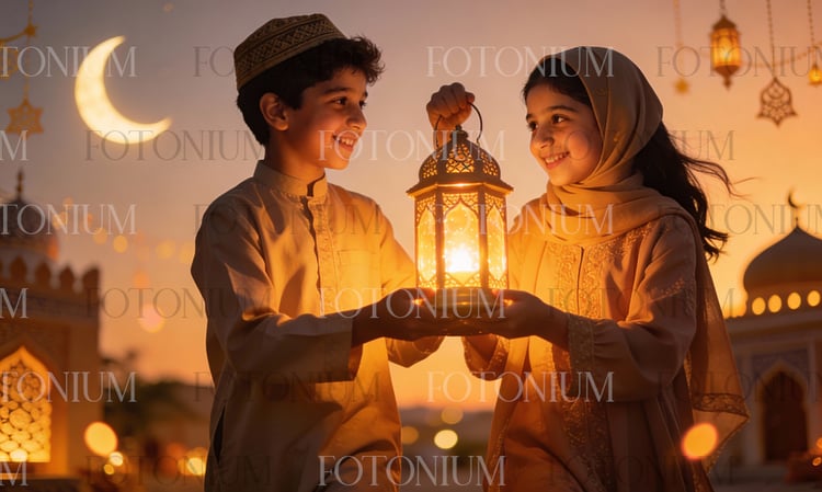 Ramadan Family Celebration Bundle – Warm Islamic Iftar & Lantern Lifestyle Scenes