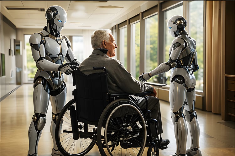 •	AI in healthcare •	robotic caregiver •	assisted living technology •	future of elderly care •	senior care innovation •	AI companionship •	robotics in healthcare •	aging population solutions •	smart nursing home •	healthcare automation