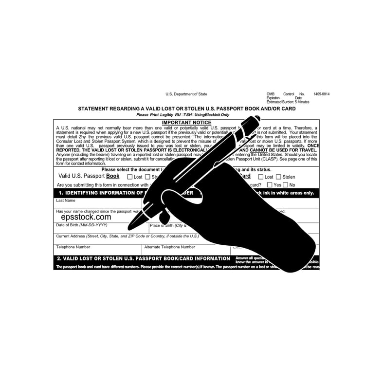 fill out Form DS-64