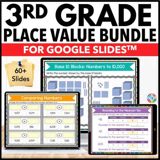 Place Value Worksheets Round Compare & Order Numbers Practice Review 3rd Grade