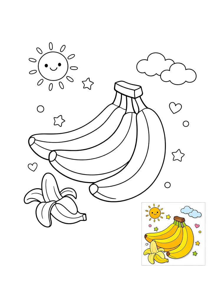 Toddler Coloring Book Ages 2–4 – Big apples, bananas, pumpkins, carrots and more. Thick outlines, simple shapes, perfect for little hands.