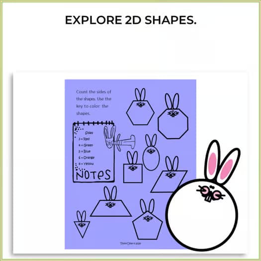 Engaging 2D Shapes Worksheets with Activities | Fun Math for Spring and Easter